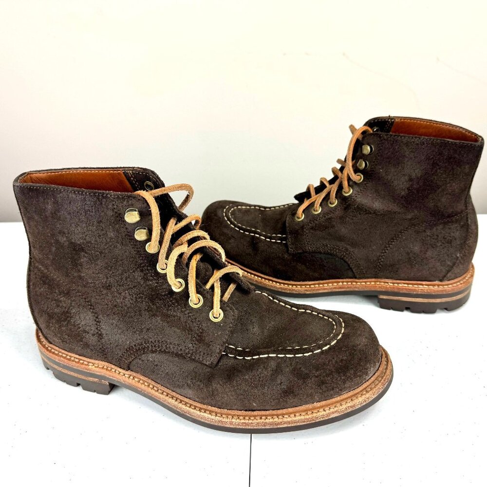 Grant Stone Brass Boot Earth Size 9.5 D Waxy Commander Leather Boots Moc Toe